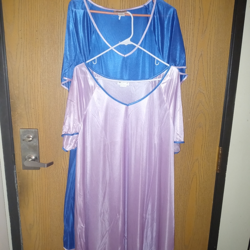 COPY - CW classics 2pk nightgowns  1blue 1 purple 1x  100% polyester